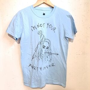 Billie Elish | Light Blue Graphic T-Shirt